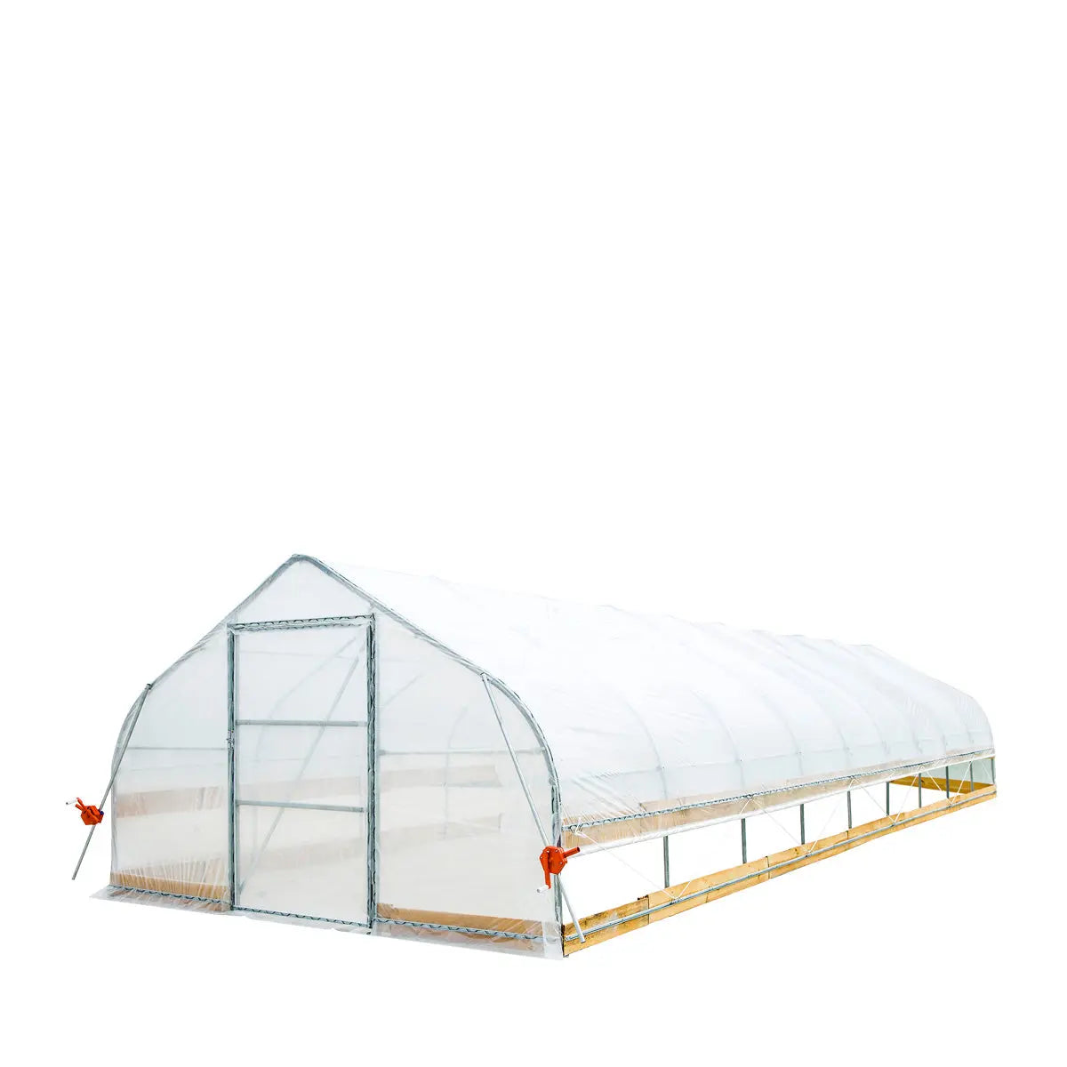 TMG Industrial 12' x 40' Tunnel Greenhouse Grow Tent w/6 Mil Clear EVA Plastic Film, Cold Frame, Hand Crank Roll-Up Sides, Peak Ceiling Roof, TMG-GH1240