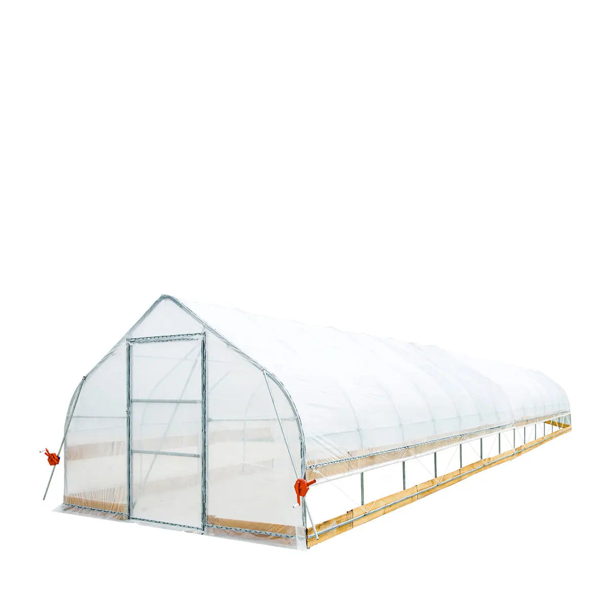 TMG Industrial 12' x 60' Tunnel Greenhouse Grow Tent w/6 Mil Clear EVA Plastic Film, Cold Frame, Hand Crank Roll-Up Sides, Peak Ceiling Roof, TMG-GH1260