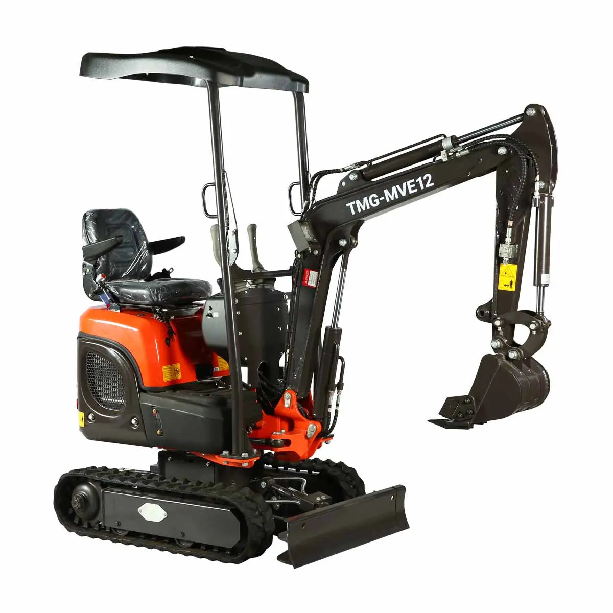 TMG Industrial 1200 KG Mini Compact Excavator, 14 HP Kubota Diesel, KDK Pump, Eaton Motor, Zero Tail Overhang, Adjustable Chassis Width, TMG-MVE12