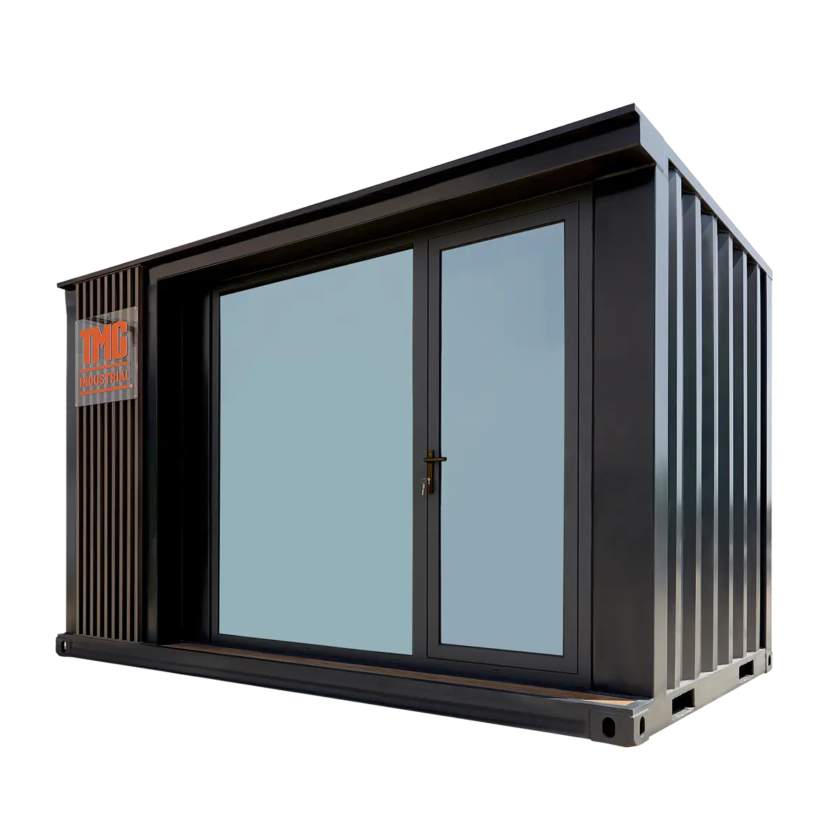 TMG Industrial 13’ Custom Built Steel Container Office, 90 Sq-Ft Working Area, Super Heavy-Duty Galvanized Frame, High-Density Foam Insulation, TMG-SCO13