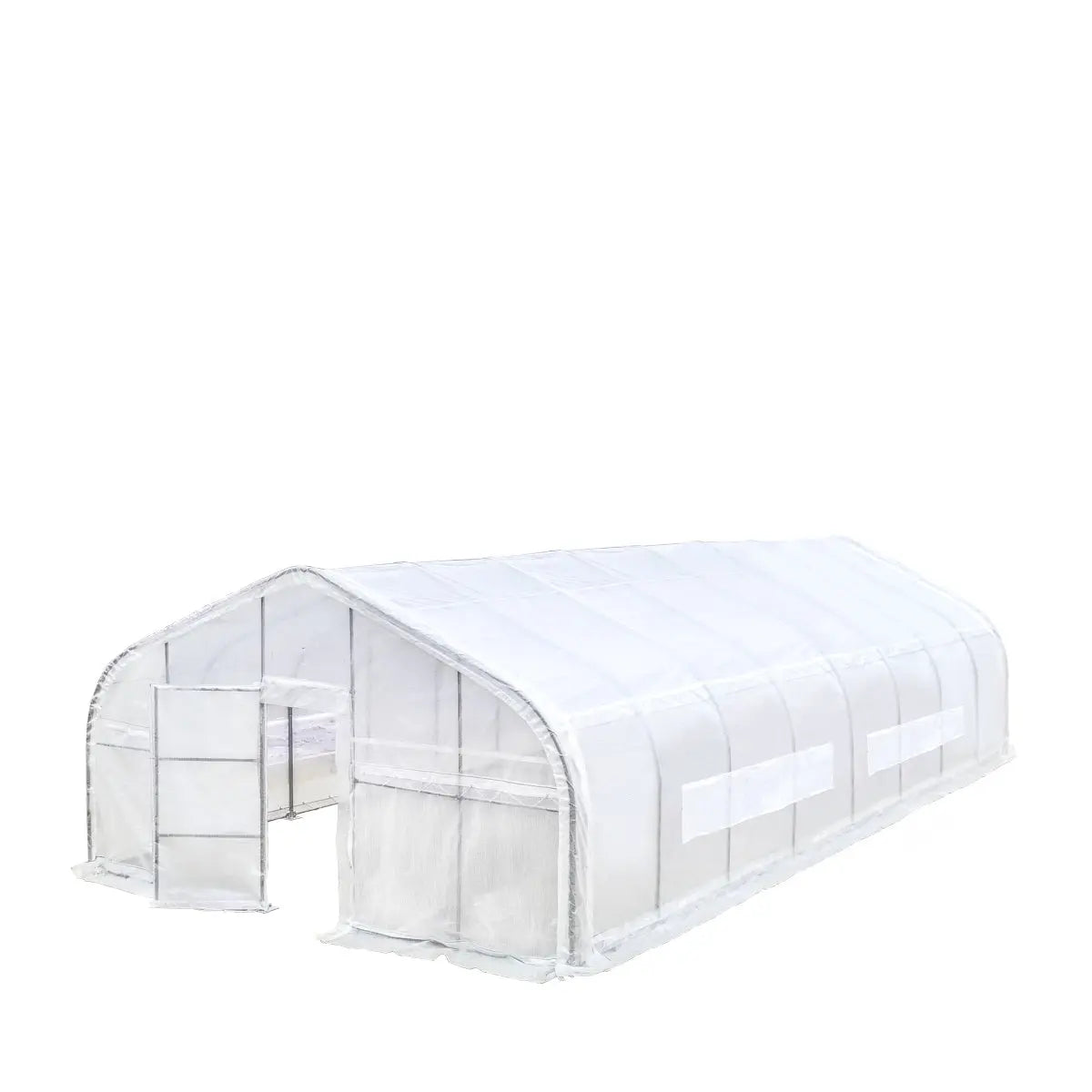 TMG Industrial 20' x 40' Tunnel Greenhouse Grow Tent w/12 Mil Ripstop Leno Mesh Cover, Cold Frame, Roll-up Windows, Peak Ceiling Roof, TMG-GH2040