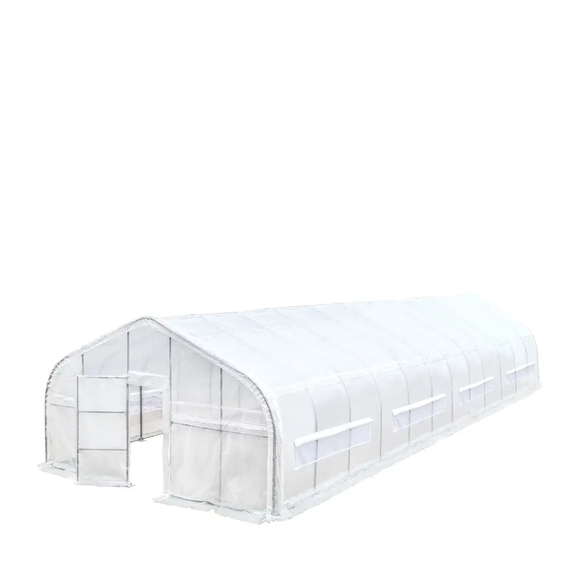 TMG Industrial 20' x 60' Tunnel Greenhouse Grow Tent w/12 Mil Ripstop Leno Mesh Cover, Cold Frame, Roll-up Windows, Peak Ceiling Roof, TMG-GH2060