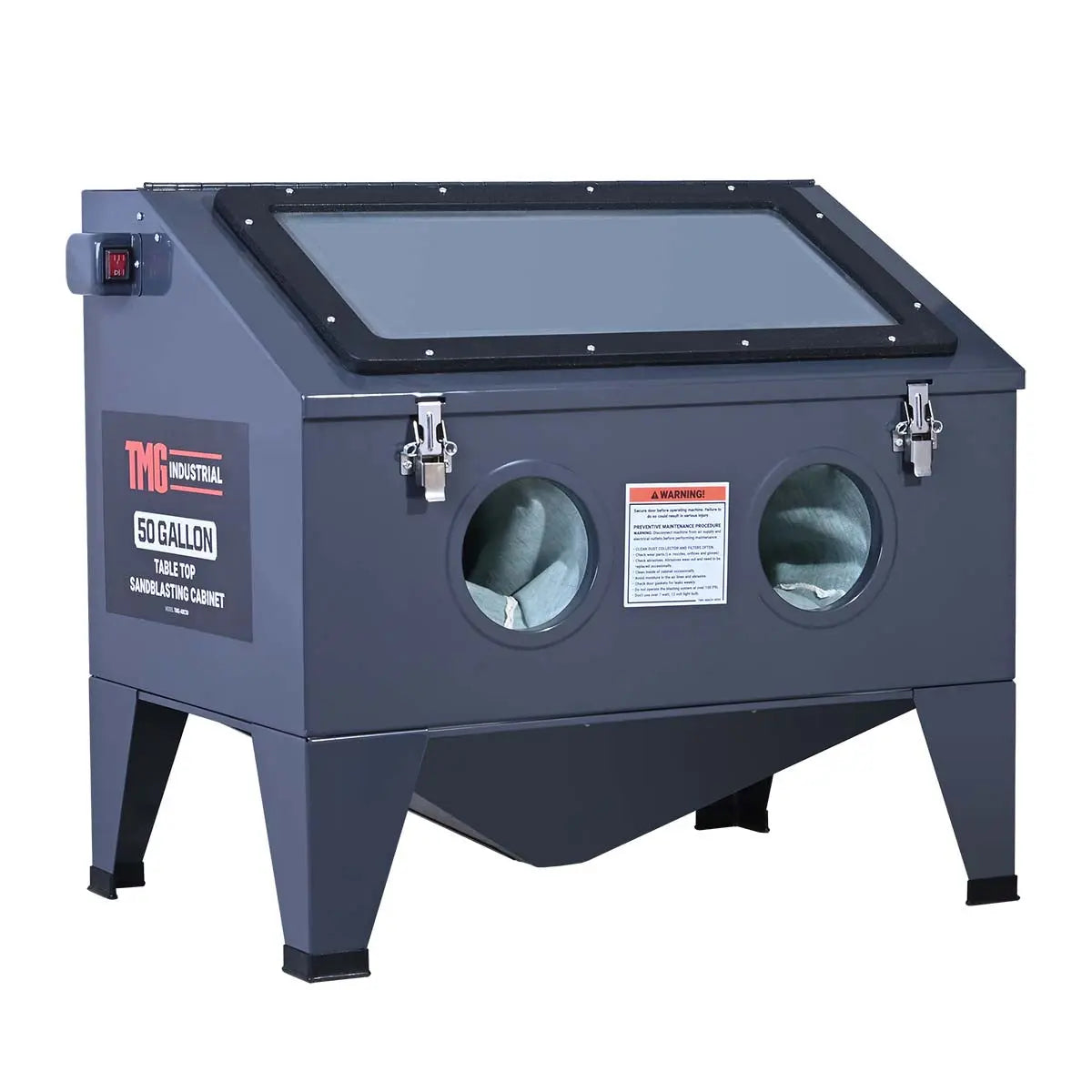 TMG Industrial 50 Gallon Tabletop Cabinet Sandblaster w/View Window, 115 PSI, 15 CFM, TMG-ABC50
