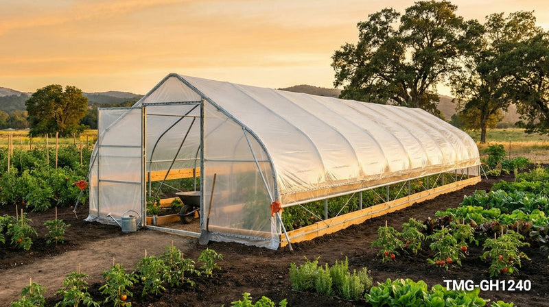 Tunnel Greenhouse Grow Tent w/6 Mil Clear EVA Plastic Film Guide