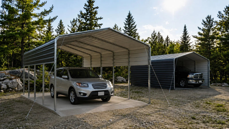 Metal Shed Carports: Choosing Between Open and Enclosed Sidewalls