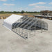 Rendering showing partial cover and truss frame, Snow Series™ 40' x 80' Dual Truss Storage Shelter