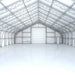 Snow Series 40' x 80' Dual Truss Storage Shelter interior rendering showing truss network.