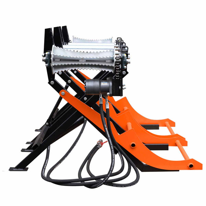 TMG-LLS16 1000 lb hydraulic log lift with chain drive infeed for TMG-GLS16 firewood processor
