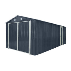 TMG Heavy Series™ 10' x 20' Metal Garage Shed with Double Front Doors and Side Entry Door, 8' Peak Height TMG-MS1020B