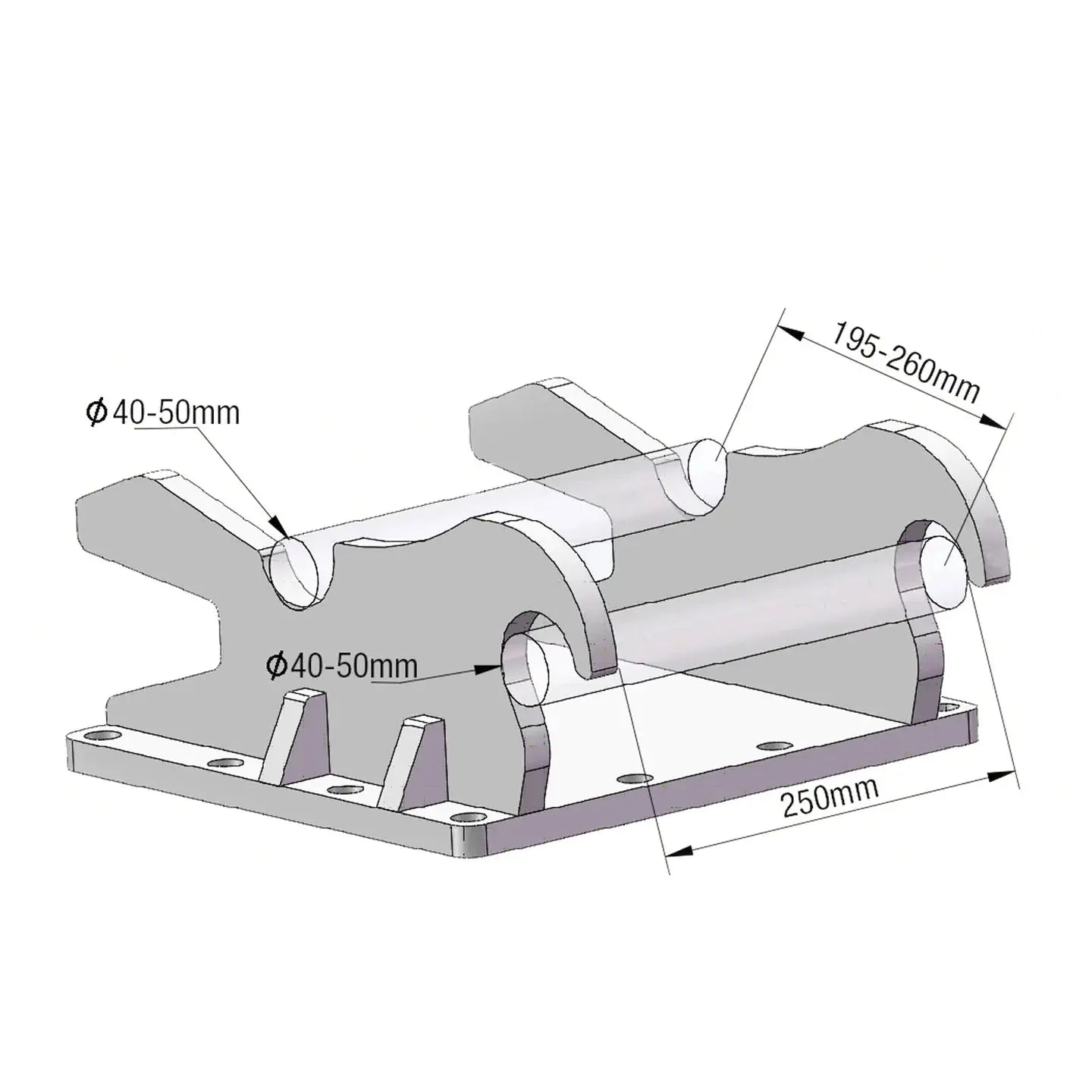 TMG Industrial 11,000-lbf Hydraulic Plate Compactor, 4-7 Ton Excavator Weight, 39” Compact Capacity, TMG-ECP41