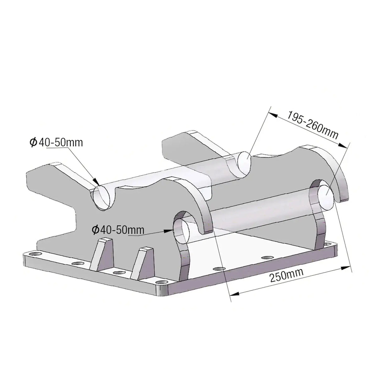 TMG Industrial 11,000-lbf Hydraulic Plate Compactor, 4-7 Ton Excavator Weight, 39” Compact Capacity, TMG-ECP41