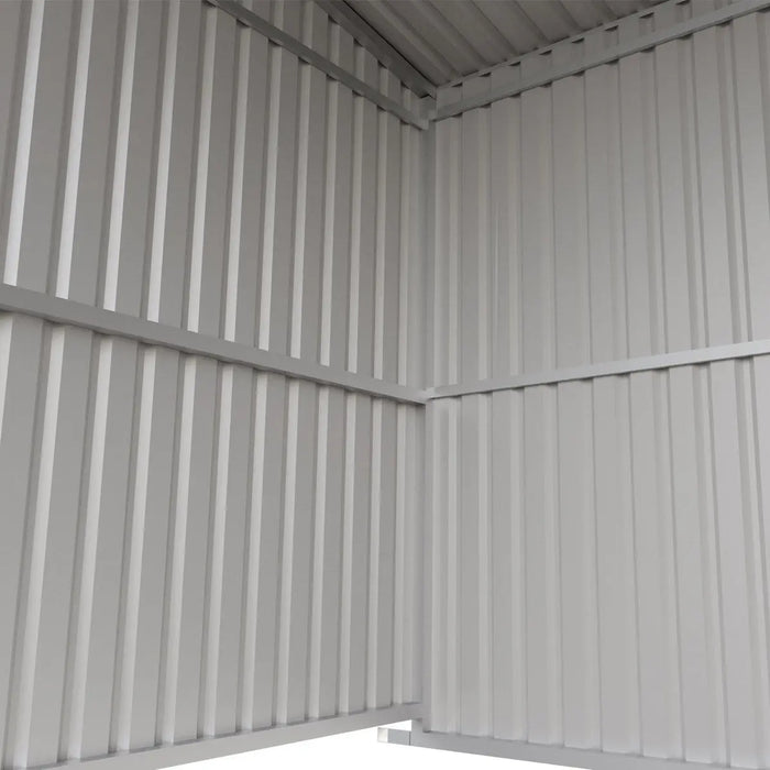 TMG Industrial 12’ x 20’ Galvanized Metal Livestock Shed, 240 Sq-Ft, 27 GA Corrugated Panels, Sliding Skid Mount, TMG-MS1220L