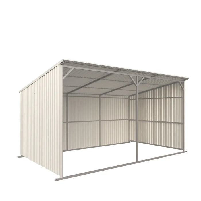 TMG Industrial 12’ x 20’ Galvanized Metal Livestock Shed, 240 Sq-Ft, 27 GA Corrugated Panels, Sliding Skid Mount, TMG-MS1220L