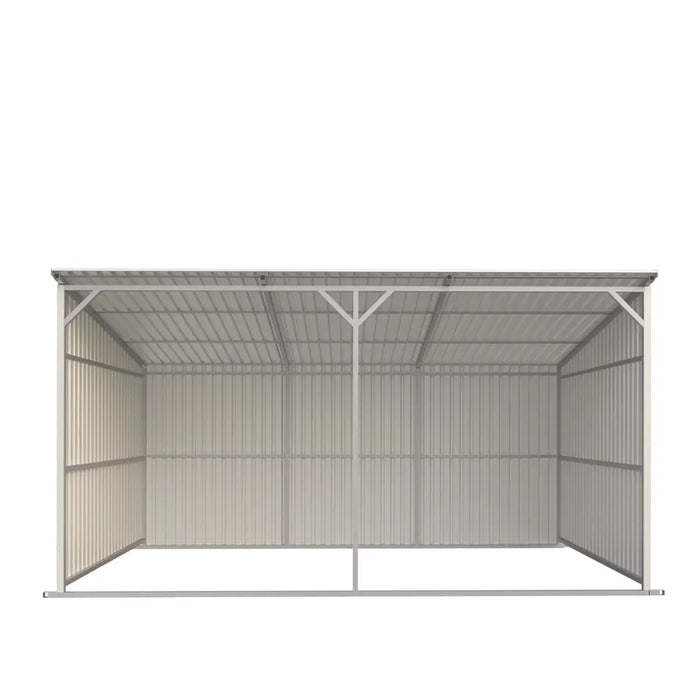 TMG Industrial 12’ x 20’ Galvanized Metal Livestock Shed, 240 Sq-Ft, 27 GA Corrugated Panels, Sliding Skid Mount, TMG-MS1220L