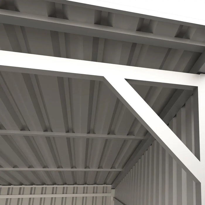 TMG Industrial 12’ x 20’ Galvanized Metal Livestock Shed, 240 Sq-Ft, 27 GA Corrugated Panels, Sliding Skid Mount, TMG-MS1220L