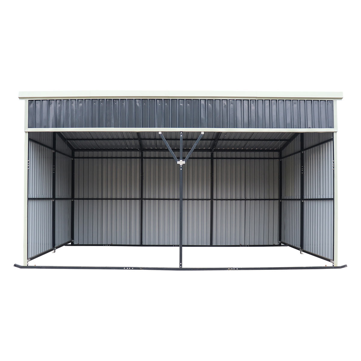 12' x 20' Horse Run-In Shed with Portable Skid Mount and Wide Front Op