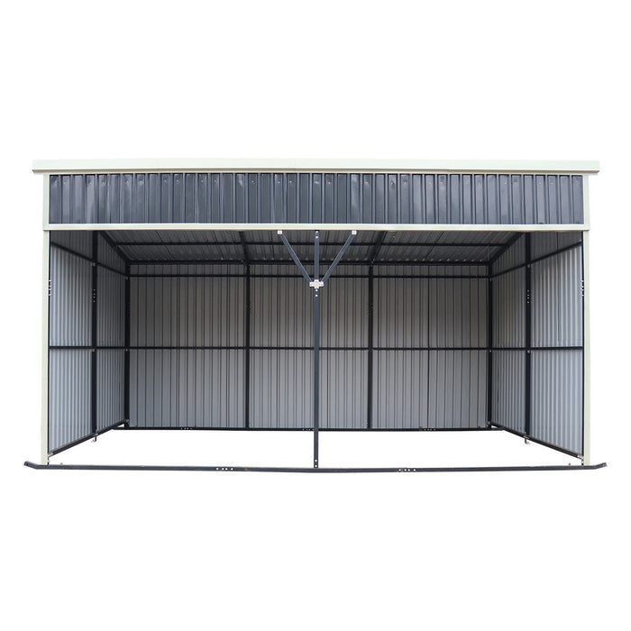 12' x 20' horse run-in shed with portable skid mount and wide front opening for livestock shelter TMG-MSK1220