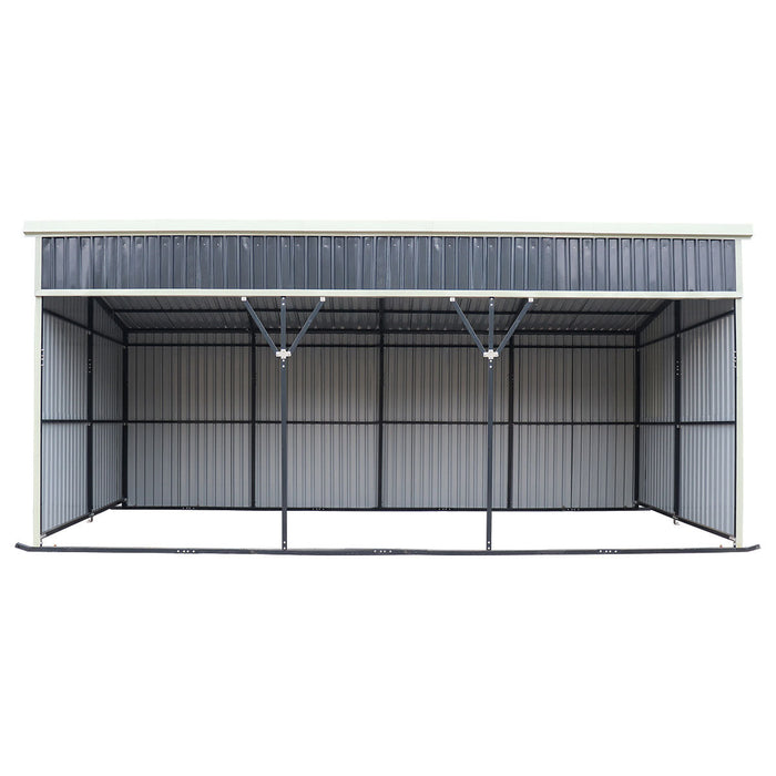 12' x 27' horse run-in shed with portable skid mount and open front livestock shelter TMG-MSK1227