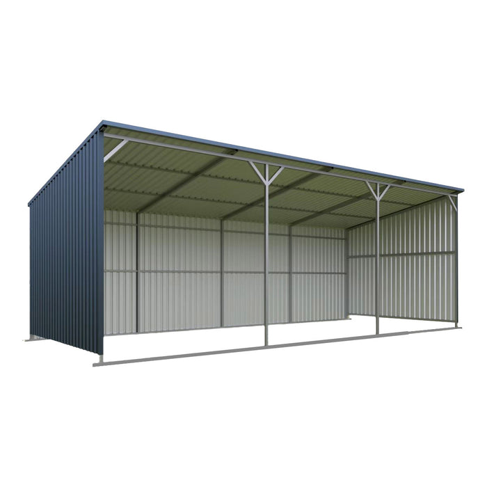 12' x 27' Horse Run-In Shed with Portable Skid Mount and Wide Front Opening for Livestock Shelter