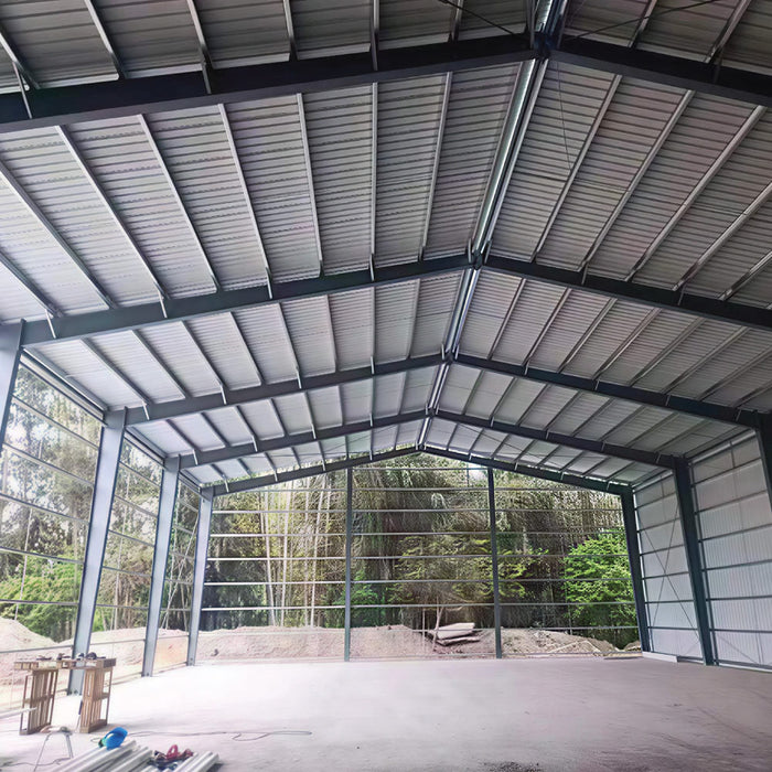Snow Series 50' x 50' Pre-Engineered I-Beam Steel Building Commercial Workshop Warehouse, R20 Insulated Roof and Wall Panels, Insulated Double Garage Doors and Man Door, 85 PSF Snow Load Rated, TMG-MST505015R20-SR85