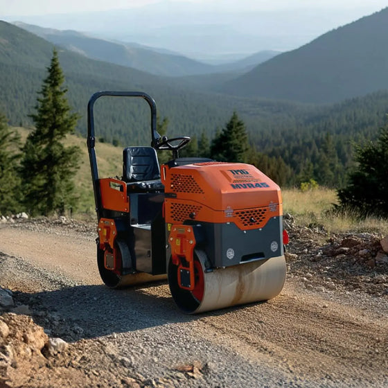 13.5 HP Ride-On Road Roller, 2 x 31-½" Wide & 21" Diameter Rollers, EPA Emissions Compliance, TMG-MVR45 TMG Industrial
