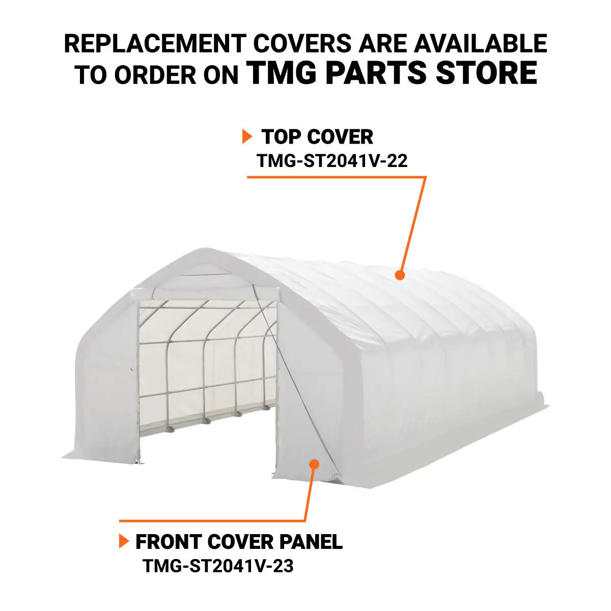 TMG Industrial 20' x 40' Straight Wall Peak Ceiling Storage Shelter with Heavy Duty 17 oz PVC Cover & Drive Through Door, TMG-ST2041V (Previously ST2040V)