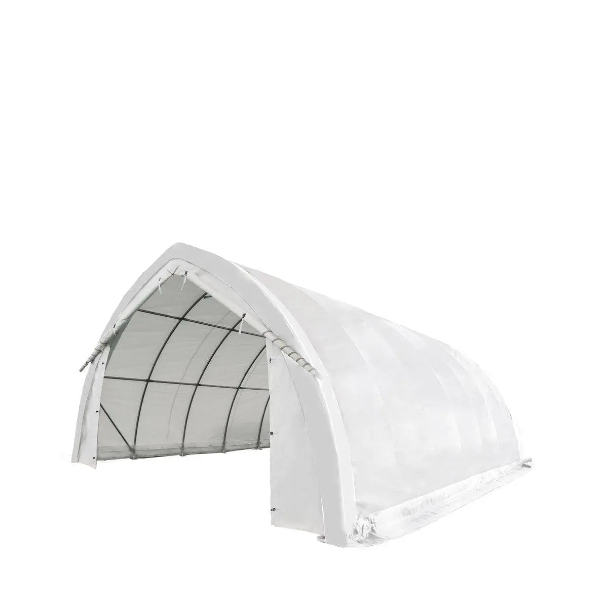 20' x 30' arch wall peak ceiling storage shelter with 11 oz PE cover and drive through doors, TMG-ST2032P