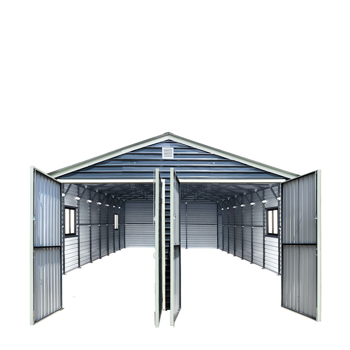 20' x 40' Metal Garage Shed, 9' High Double Front Doors, 13’ Peak, 800 Sq-Ft TMG-MS2040