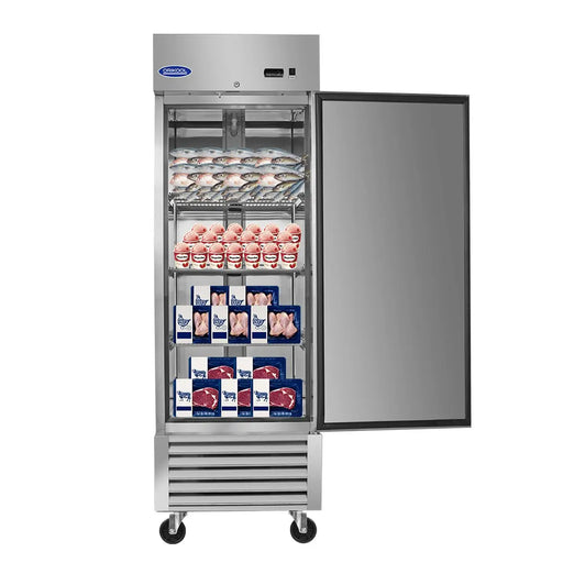 23 Cu.ft Commercial Freezer, 27" Width, 1 Door, Stainless Steel ETL Approved, Upright Storage, DOBA-FZ27