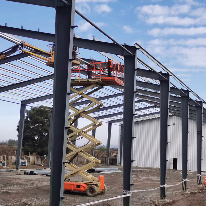 Snow Series 50' x 50' Pre-Engineered I-Beam Steel Building Commercial Workshop Warehouse, R15 Insulated Roof and Wall Panels, 85 PSF Snow Load Rated, All Doors and Windows Included, TMG-MST505015R15-SR85