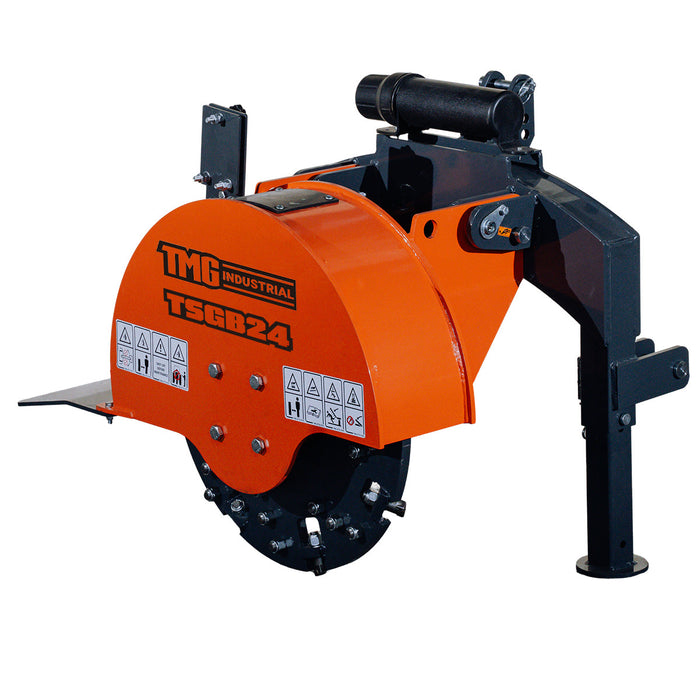 24" Stump Grinder, 3-Point Hitch Category 1, 34 Tungsten Carbide Teeth, for 20-50 HP Tractors, PTO Shaft Included, TMG-TSGB24