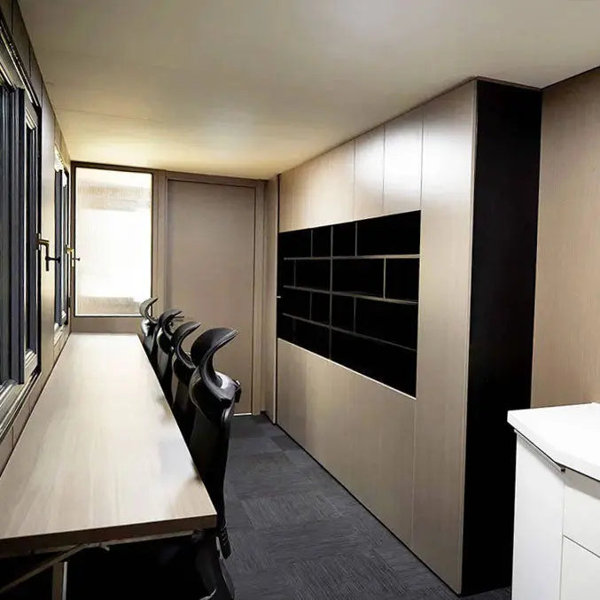 TMG Industrial 30’ Custom Built Steel Container Office, Working Area & Manager’s Office, 1 Leather Office Chair, 4 Ergonomic Office Chairs, TMG-SCO30