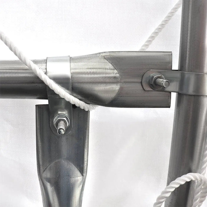 TMG Industrial 30' x 40' Dual Truss Container Shelter with Heavy Duty 17 oz PVC Cover, Enclosed End Wall & Front Drop, TMG-DT3040CF