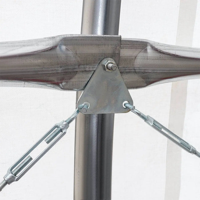 TMG Industrial 30' x 40' Dual Truss Container Shelter with Heavy Duty 17 oz PVC Cover, Enclosed End Wall & Front Drop, TMG-DT3040CF