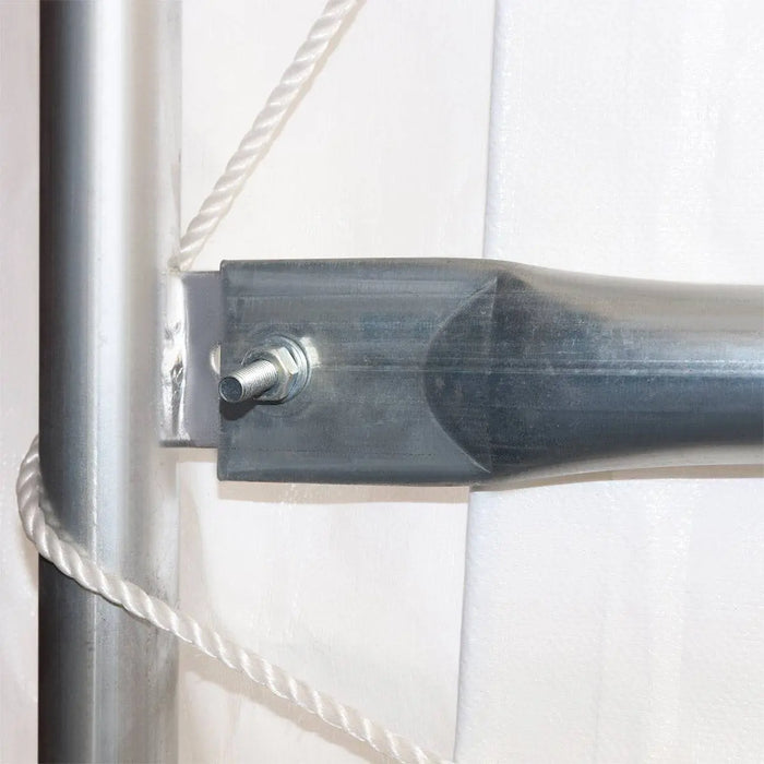 TMG Industrial 30' x 40' Dual Truss Container Shelter with Heavy Duty 17 oz PVC Cover, Enclosed End Wall & Front Drop, TMG-DT3040CF