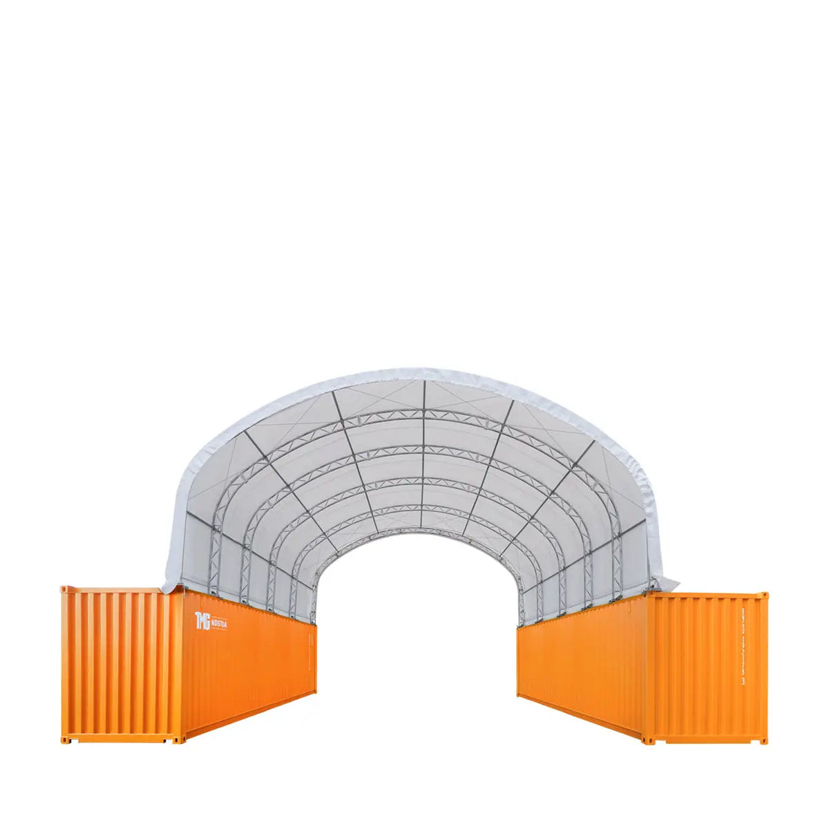 30' x 40' Dual Truss Container Shelter with Heavy Duty 17 oz PVC