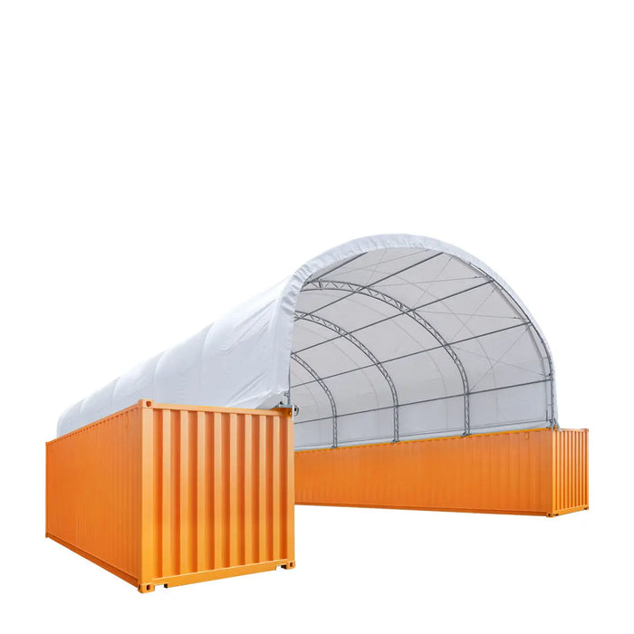 shipping container tent TMG 9 x 12m Dual Truss Container Shelter with Heavy Duty 17 oz PVC