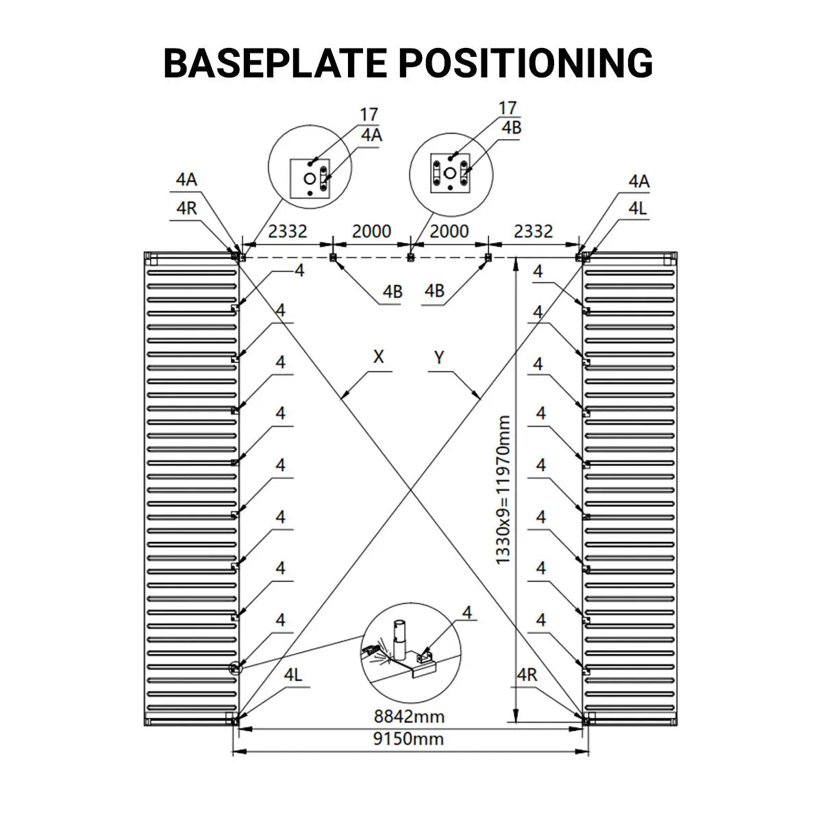 TMG Industrial 30' x 40' PVC Fabric Container Peak Roof Shelter with End Wall & Partial Front Drop Pro Series, Fire Retardant, Water Resistant, UV Protected, TMG-ST3041CVF