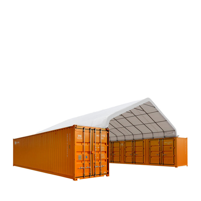 TMG Industrial 30' x 40' PVC Fabric Container Peak Roof Shelter Pro Series, Fire Retardant, Water Resistant, UV Protected, TMG-ST3042CV (Previously ST3041CV)
