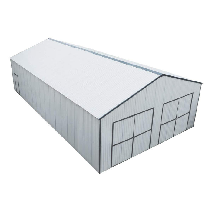 30' x 50' Metal Garage Shed – Steel Building with 11’ Clearance High Front Doors, Side Entry Door, 16 GA Steel Structure