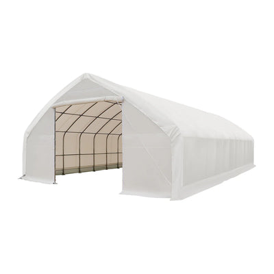 30' x 50' Straight Wall Peak Ceiling Storage Shelter with Heavy Duty 10 oz PE Cover TMG-ST3052E (Previously ST3050E)