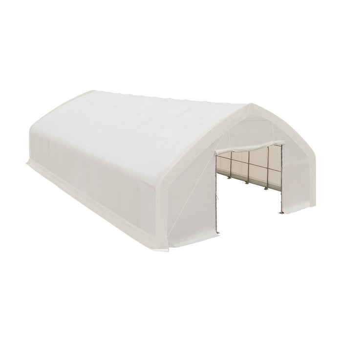 TMG-ST3052E 30' x 50' straight wall peak ceiling storage shelter with 10 oz PE cover
