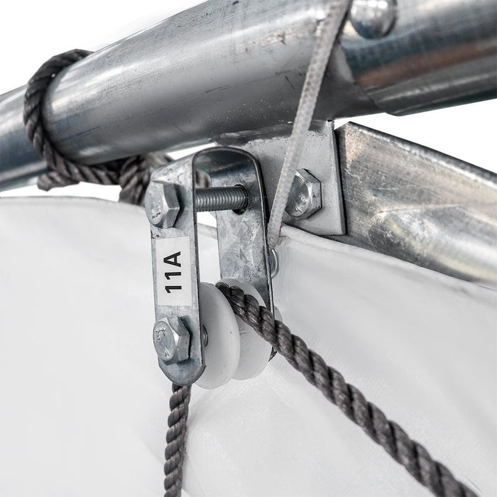 TMG-ST3052E 30' x 50' straight wall peak ceiling storage shelter with 10 oz PE cover
