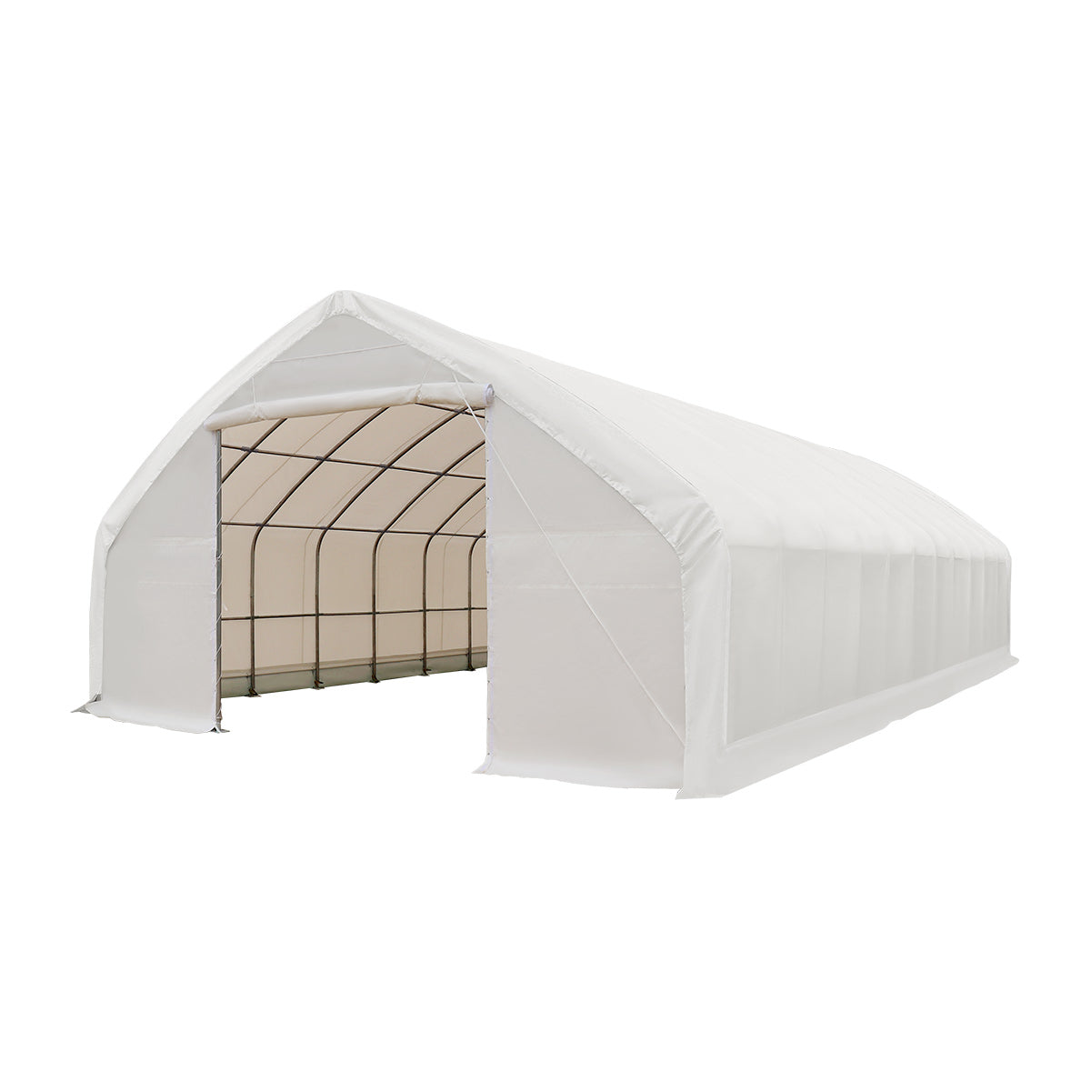 30' x 50' straight wall peak ceiling storage shelter with 17 oz PVC cover, TMG-ST3052V
