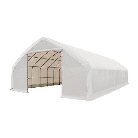 30' x 50' straight wall peak ceiling storage shelter with 17 oz PVC cover, TMG-ST3052V