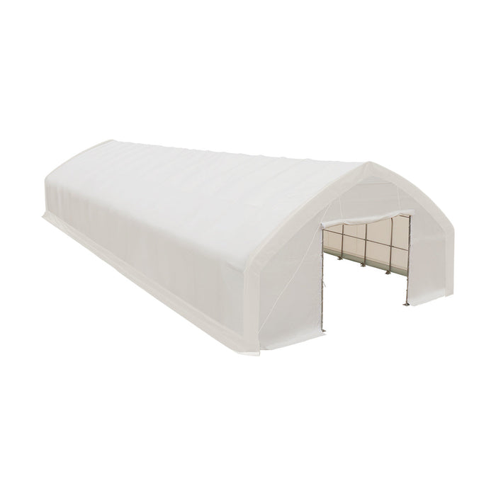 TMG-ST3072E 30' x 70' straight wall peak ceiling storage shelter with heavy duty 10 oz PE cover