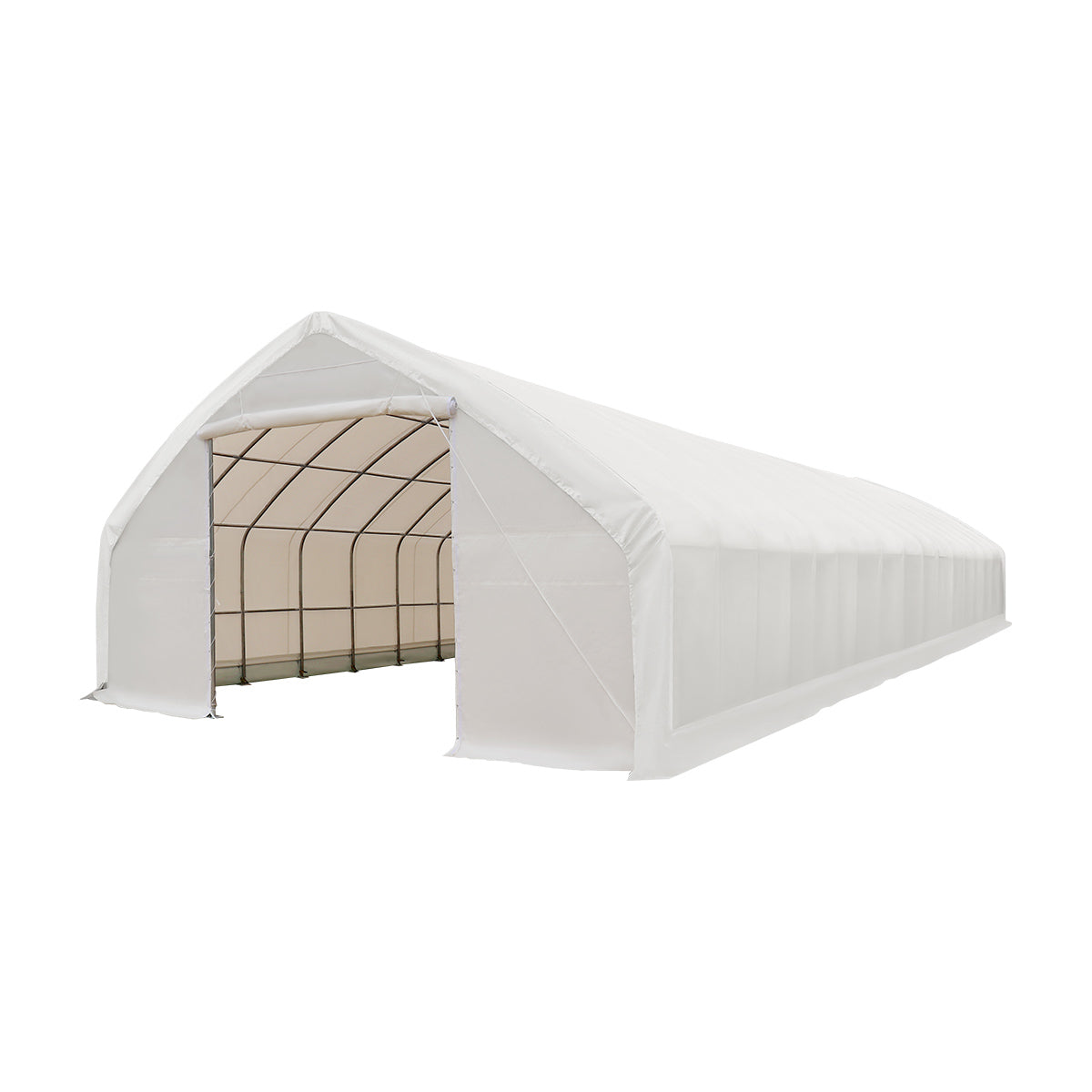TMG-ST3072V 30' x 70' straight wall peak ceiling storage shelter with heavy duty 13 oz PVC cover