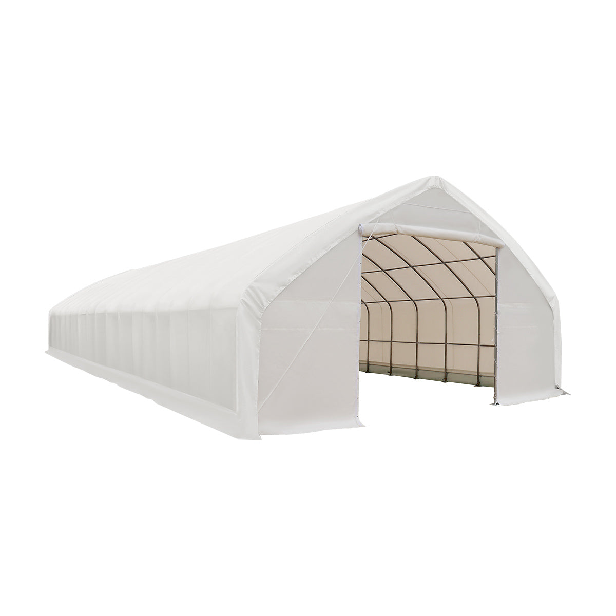 TMG-ST3072V 30' x 70' straight wall peak ceiling storage shelter with heavy duty 13 oz PVC cover