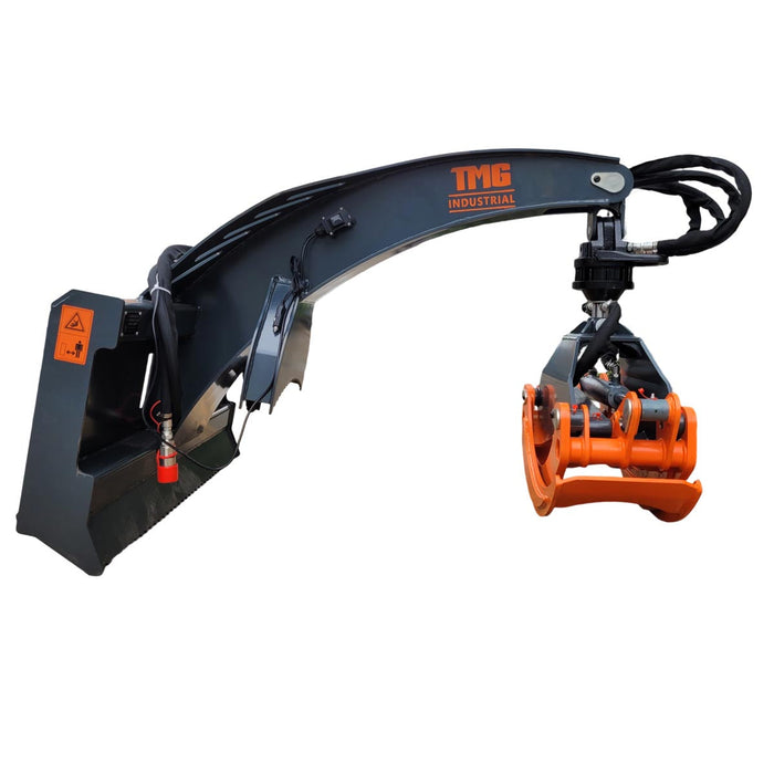 3300 lb Skid Steer Rotary Log Grapple, 360° Rotation, 49″ Opening, for 40-75 HP Skid Steers, TMG-SLG50