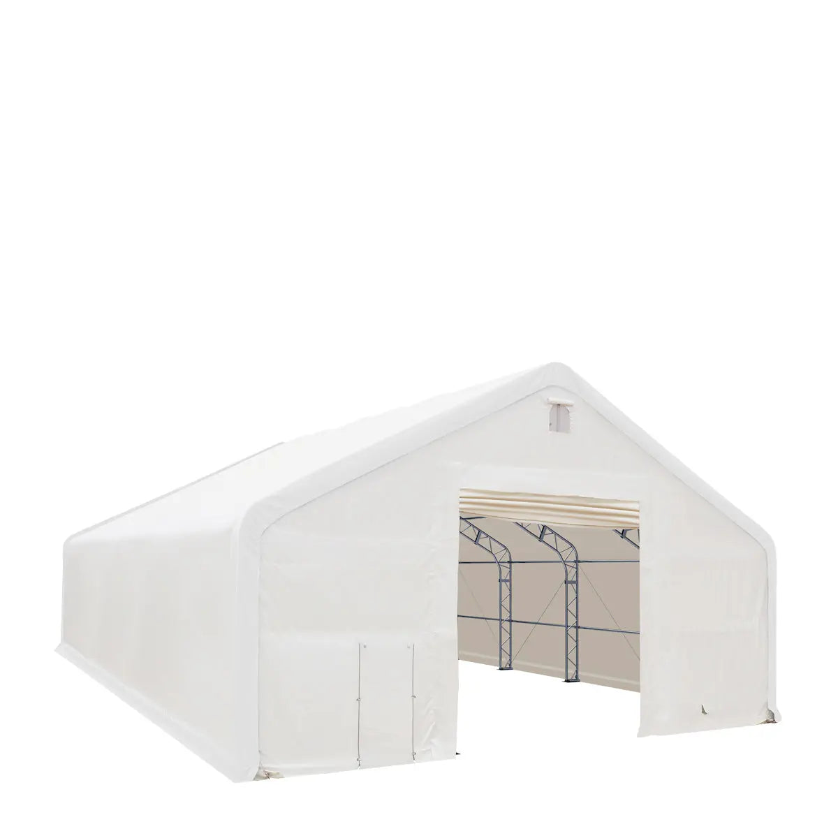 TMG Industrial 40' x 60' Dual Truss Storage Shelter with Heavy Duty 21 oz PVC Cover & Drive Through Doors, TMG-DT4061